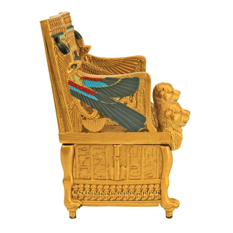 Design Toscano QL14557 Egyptian DÃ©cor Trinket Box - King Tut's Golden Throne Jewelry Box - Egyptian Statues,Full Color - Image 5